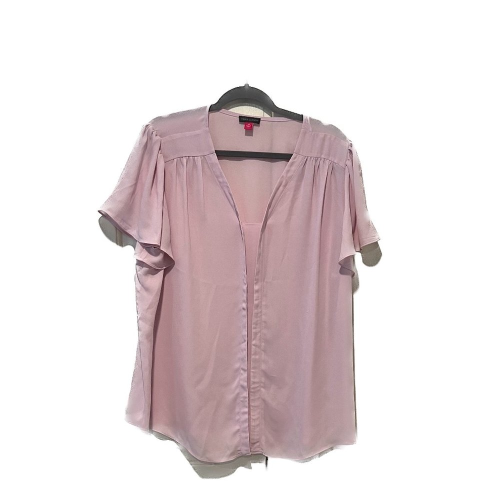 Vince Camuto 2X pink short sleeve blouse